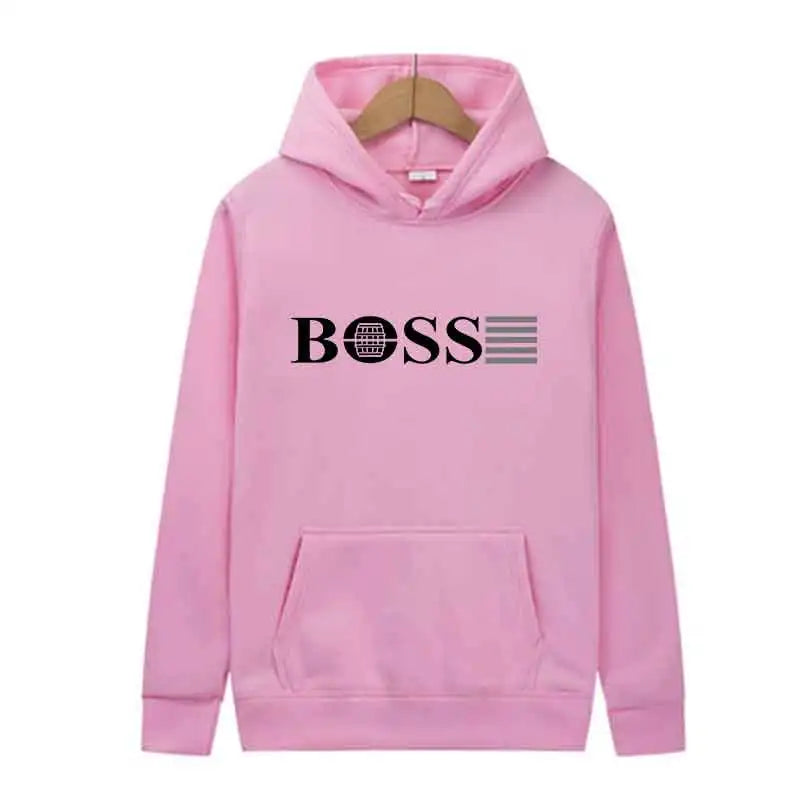 Men’s Casual Fleece Hoodie – Printed Design for Spring & Autumn