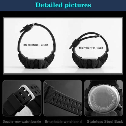 MOONBIFFY Digital Sport Watch – Large Dial 55mm, Waterproof 3ATM, LED Display, Chronograph, Calendar