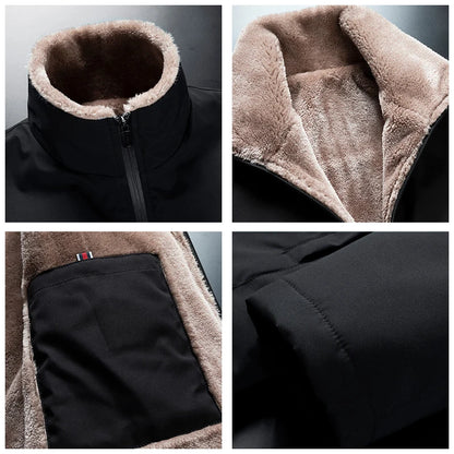 CHAIFENKO Men’s Fleece-Lined Casual Jacket – Autumn & Winter Warmth