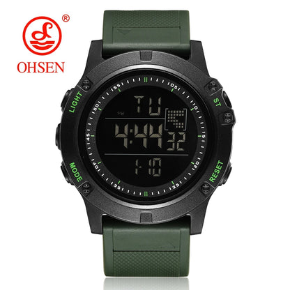 OHSEN Men’s Digital Sport Watch – Waterproof 50M, Shock Resistant, LED Backlight, Stopwatch, Alarm