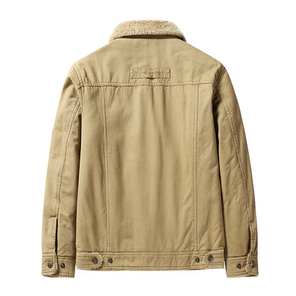 CHAIFENKO Men’s Fleece-Lined Jacket – Casual Autumn & Winter Warmth
