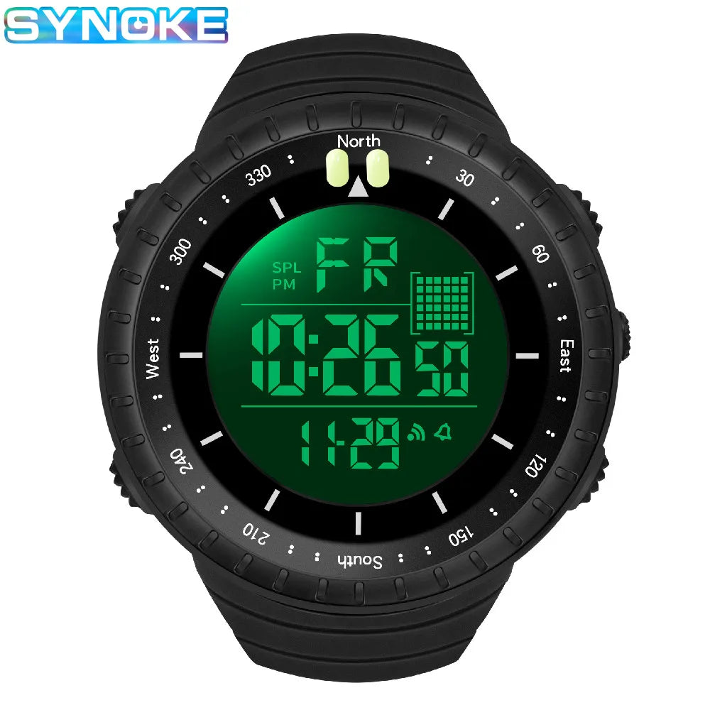 SYNOKE Men’s Outdoor Military Digital Watch – Multifunctional Sports Design
