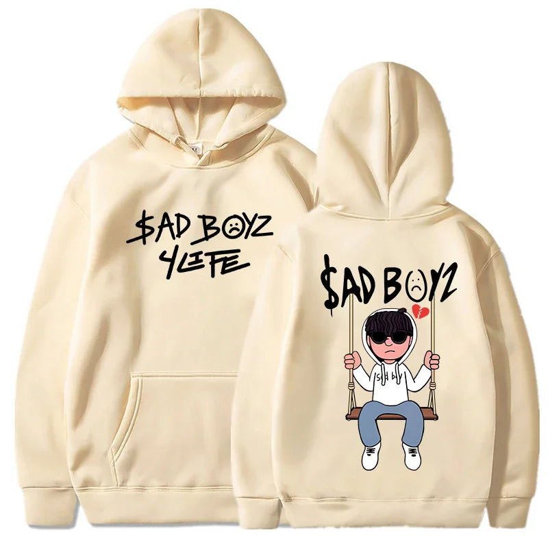 Men’s Thick Printed Hoodie – Casual Loose Fit for Autumn & Winter