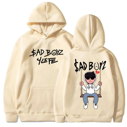 Men’s Thick Printed Hoodie – Casual Loose Fit for Autumn & Winter