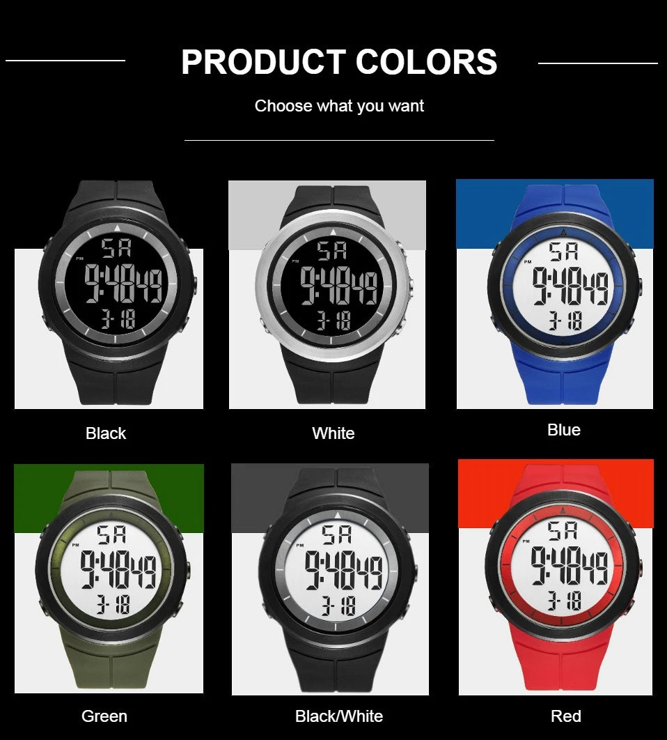 OHSEN 1805 Men’s Digital Sport Watch – 50M Waterproof, LED Display, Shock Resistant, Stopwatch, Alarm