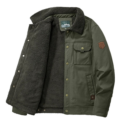 CHAIFENKO Men’s Fleece-Lined Jacket – Casual Autumn & Winter Warmth