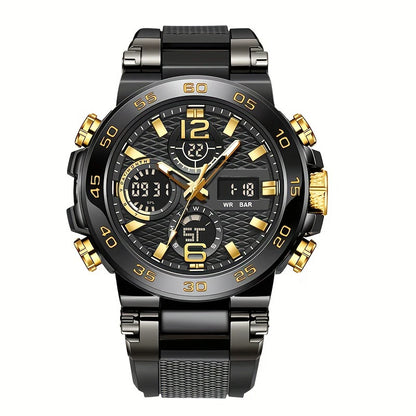 LSLONG Men’s Sport Watch – Analog-Digital Dual Display, 3ATM Waterproof, Chronograph, LED Backlight