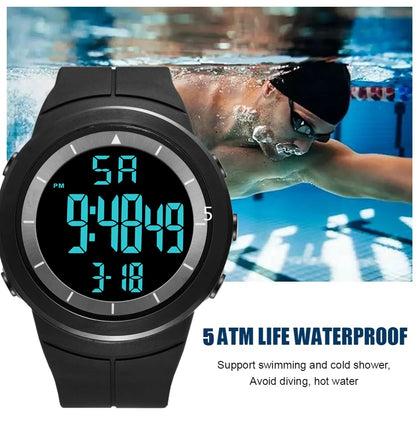 OHSEN 1805 Men’s Digital Sport Watch – 50M Waterproof, LED Display, Shock Resistant, Stopwatch, Alarm