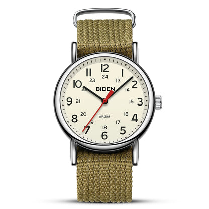BIDEN Unisex Quartz Watch – Simple & Stylish with Nylon Strap