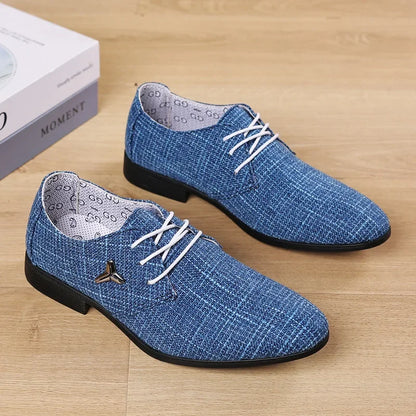 LUXXETON Men’s Formal Business Sneakers – Pointed Toe Casual Elegance