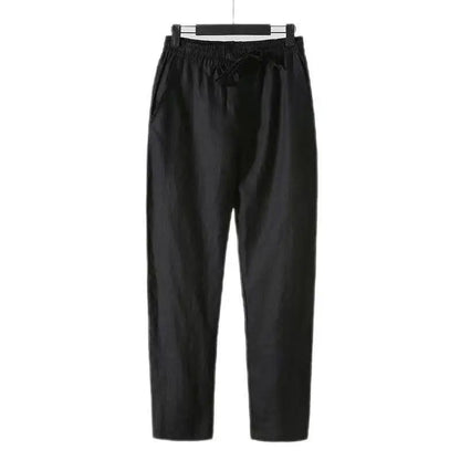 Men’s Smart Casual Elastic Waist Pants – Lightweight Ankle-Length