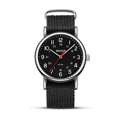 BIDEN Unisex Quartz Watch – Simple & Stylish with Nylon Strap