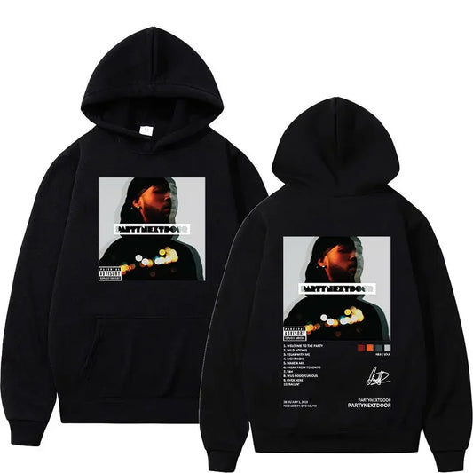 Men’s Music Album Hoodie – Hip-Hop Retro Gothic Sweatshirt with Hood