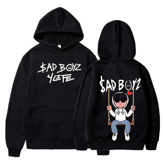 Men’s Thick Printed Hoodie – Casual Loose Fit for Autumn & Winter