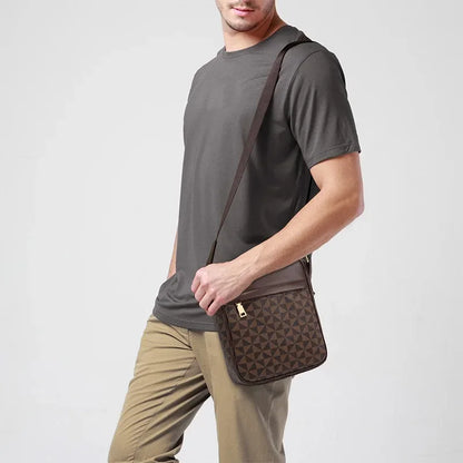 Geometric PU Leather Satchel Bag – Unisex Fashion Accessory