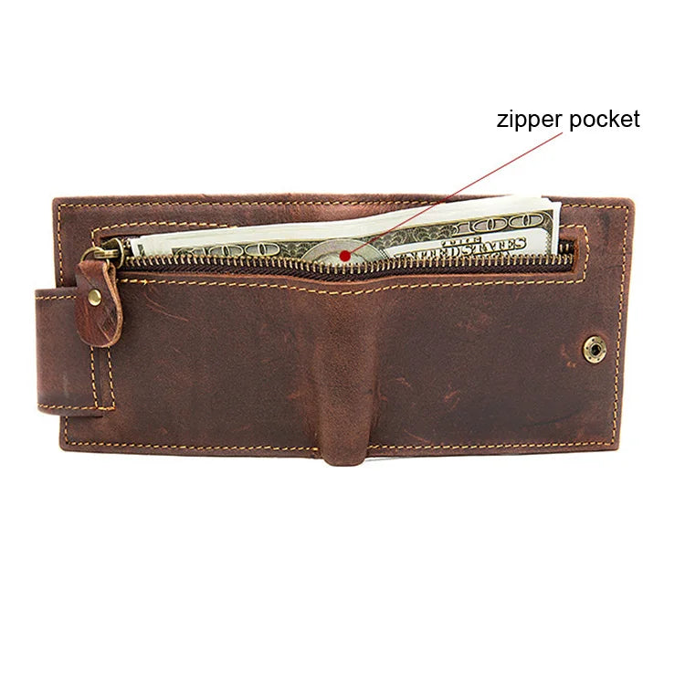 Okli-Rsoe Men’s Genuine Leather Wallet – Vintage Short Organizer