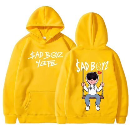 Men’s Thick Printed Hoodie – Casual Loose Fit for Autumn & Winter