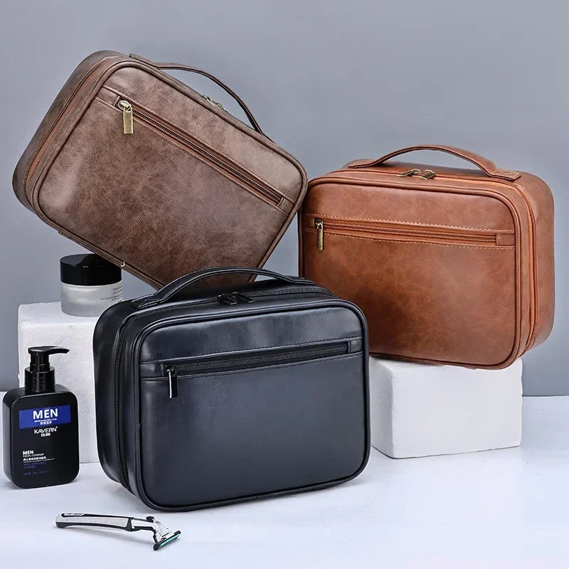 Fashion Solid Cosmetic Case – PU & Polyester Travel Makeup Organizer with Zipper