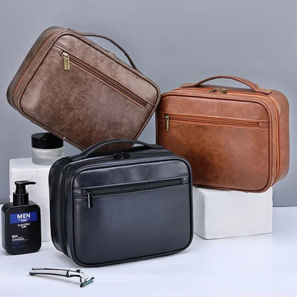 Fashion Solid Cosmetic Case – PU & Polyester Travel Makeup Organizer with Zipper