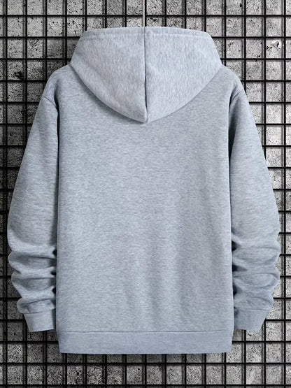 Men’s Casual Printed Hoodie – Cotton Blend, Autumn & Winter Wear