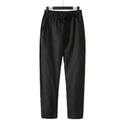Men’s Smart Casual Elastic Waist Pants – Lightweight Ankle-Length