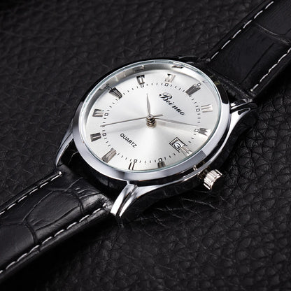 JBAILI Men’s Quartz Business Watch – Leather Band, Alloy Case, Elegant Casual Wristwatch