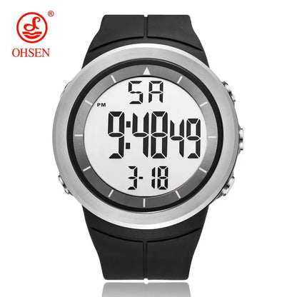 OHSEN 1805 Men’s Digital Sport Watch – 50M Waterproof, LED Display, Shock Resistant, Stopwatch, Alarm