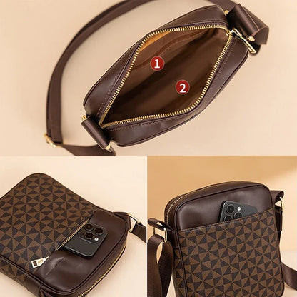 Geometric PU Leather Satchel Bag – Unisex Fashion Accessory