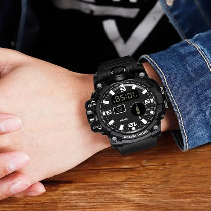 MOONBIFFY Digital Sport Watch – Large Dial 55mm, Waterproof 3ATM, LED Display, Chronograph, Calendar