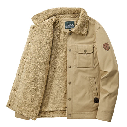CHAIFENKO Men’s Fleece-Lined Jacket – Casual Autumn & Winter Warmth