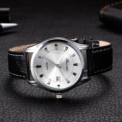 JBAILI Men’s Quartz Business Watch – Leather Band, Alloy Case, Elegant Casual Wristwatch
