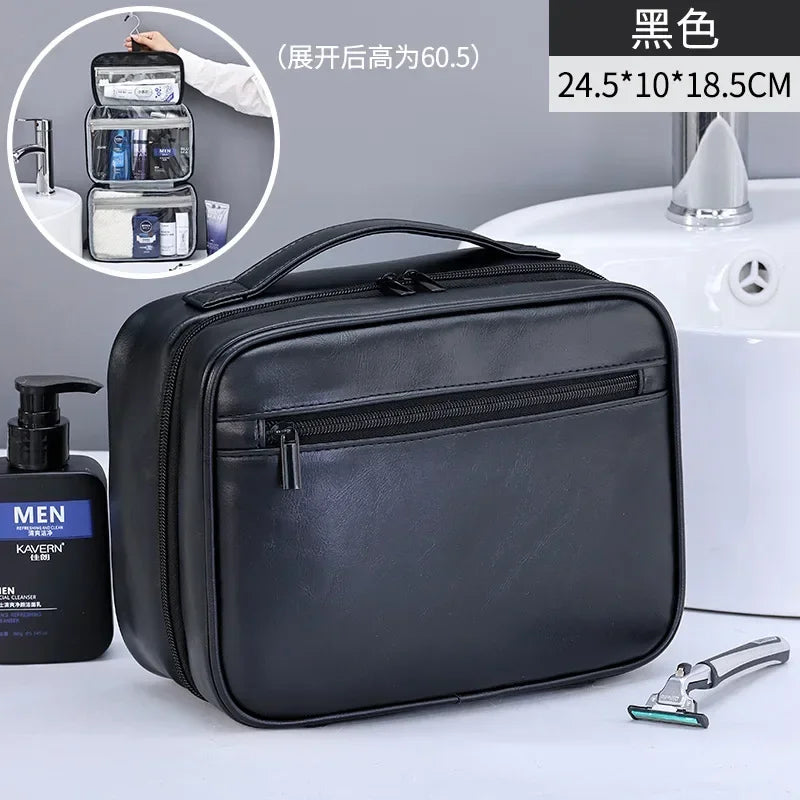 Fashion Solid Cosmetic Case – PU & Polyester Travel Makeup Organizer with Zipper