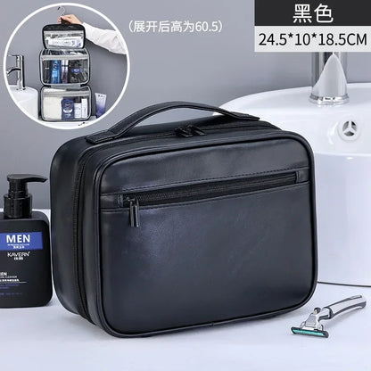 Fashion Solid Cosmetic Case – PU & Polyester Travel Makeup Organizer with Zipper