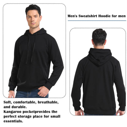 Men’s Casual Solid Hoodie – Cotton Blend Comfort for Spring & Autumn