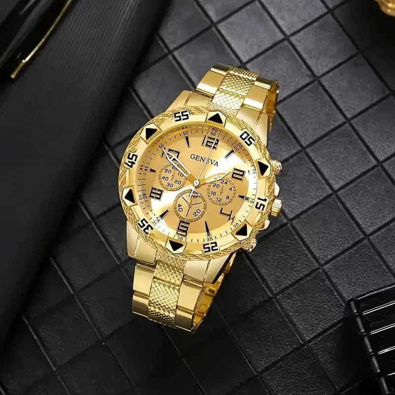 MOONBIFFY Quartz Men’s Wristwatch – Alloy Case, Stylish Bracelet Clasp, Casual Fashion Watch