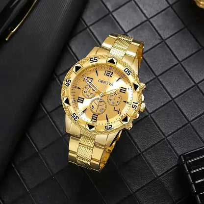 MOONBIFFY Quartz Men’s Wristwatch – Alloy Case, Stylish Bracelet Clasp, Casual Fashion Watch