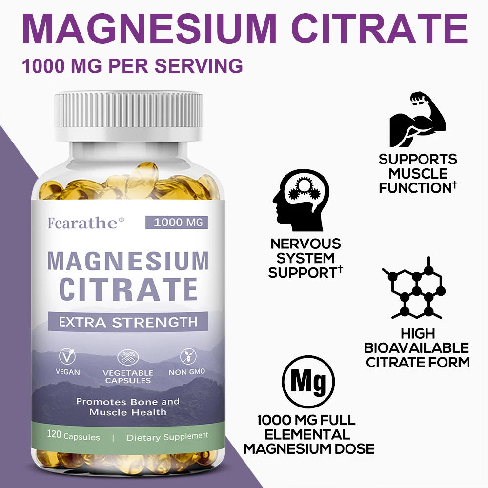 Fearathe Magnesium Citrate – High Absorption Magnesium Supplement