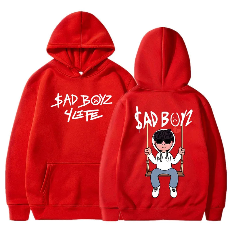 Men’s Thick Printed Hoodie – Casual Loose Fit for Autumn & Winter