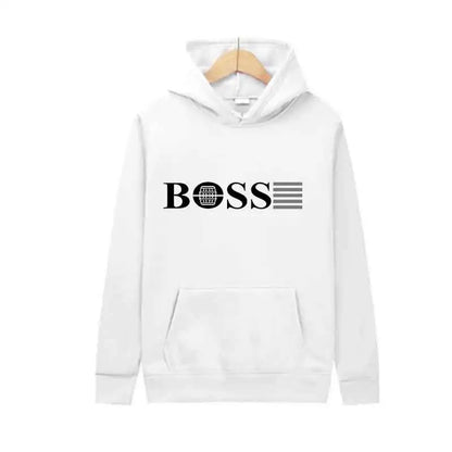 Men’s Casual Fleece Hoodie – Printed Design for Spring & Autumn