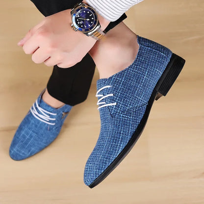 LUXXETON Men’s Formal Business Sneakers – Pointed Toe Casual Elegance