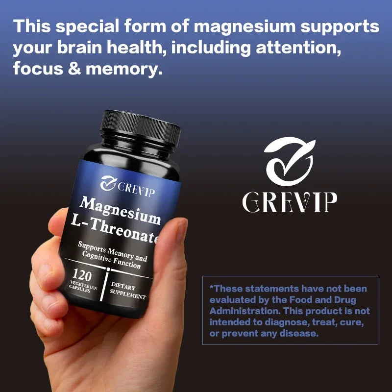 GREVIP Magnesium L-Threonate Supplement – Brain Health & Cognitive Support
