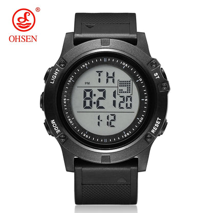 OHSEN Men’s Digital Sport Watch – Waterproof 50M, Shock Resistant, LED Backlight, Stopwatch, Alarm