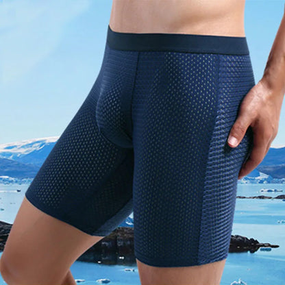Men’s Long Boxer Shorts – Breathable Polyester, Pack of 3