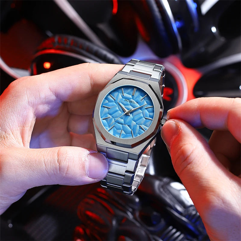 Wlisth/Wal-force Shi Quartz Men’s Watch – Stainless Steel, Luminous Hands, Water-Resistant Casual Fashion Wristwatch
