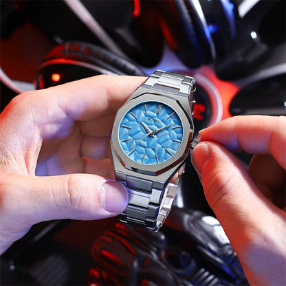 Wlisth/Wal-force Shi Quartz Men’s Watch – Stainless Steel, Luminous Hands, Water-Resistant Casual Fashion Wristwatch