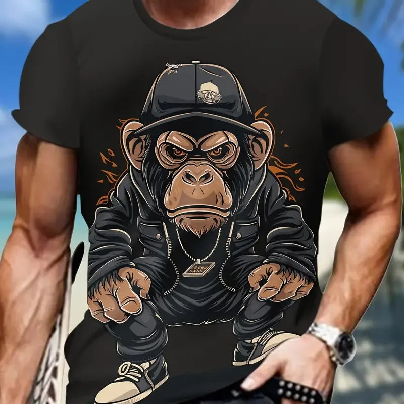 Men’s 3D Print T-Shirt – Breathable Casual Summer Top