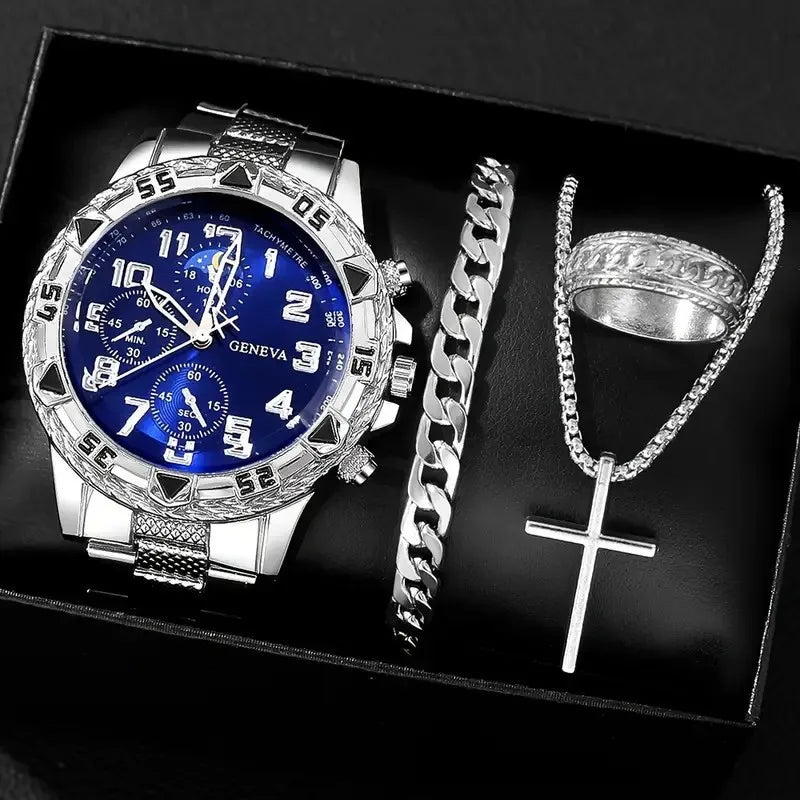 MOONBIFFY Quartz Men’s Wristwatch – Alloy Case, Stylish Bracelet Clasp, Casual Fashion Watch