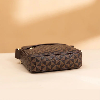 Geometric PU Leather Satchel Bag – Unisex Fashion Accessory