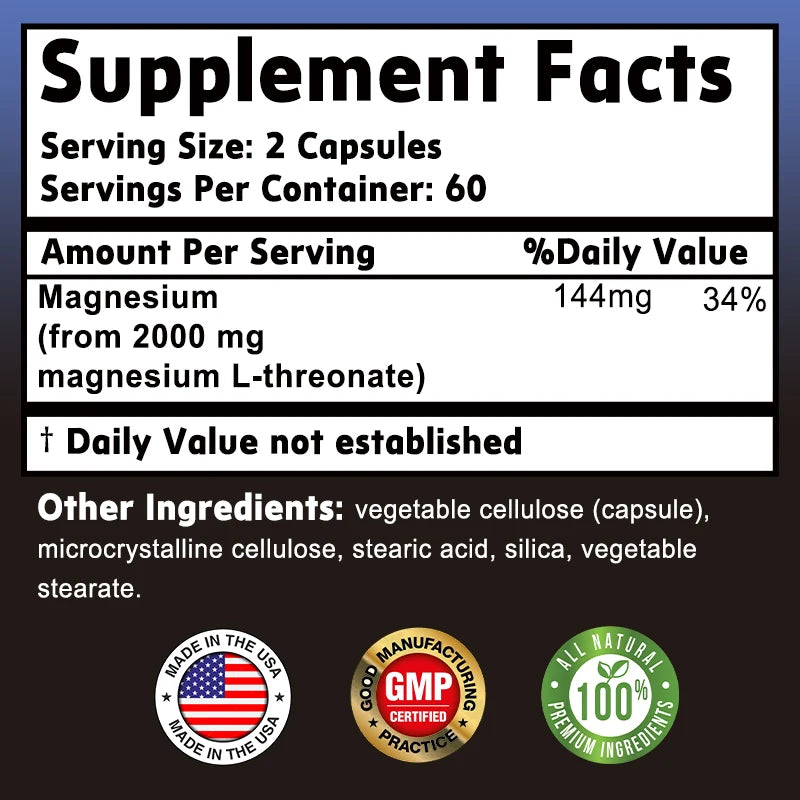 GREVIP Magnesium L-Threonate Supplement – Brain Health & Cognitive Support
