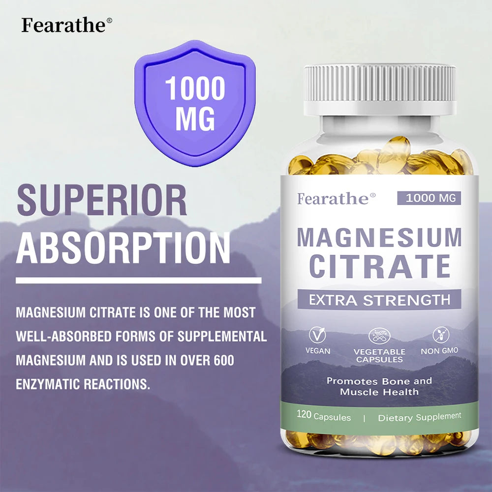 Fearathe Magnesium Citrate – High Absorption Magnesium Supplement